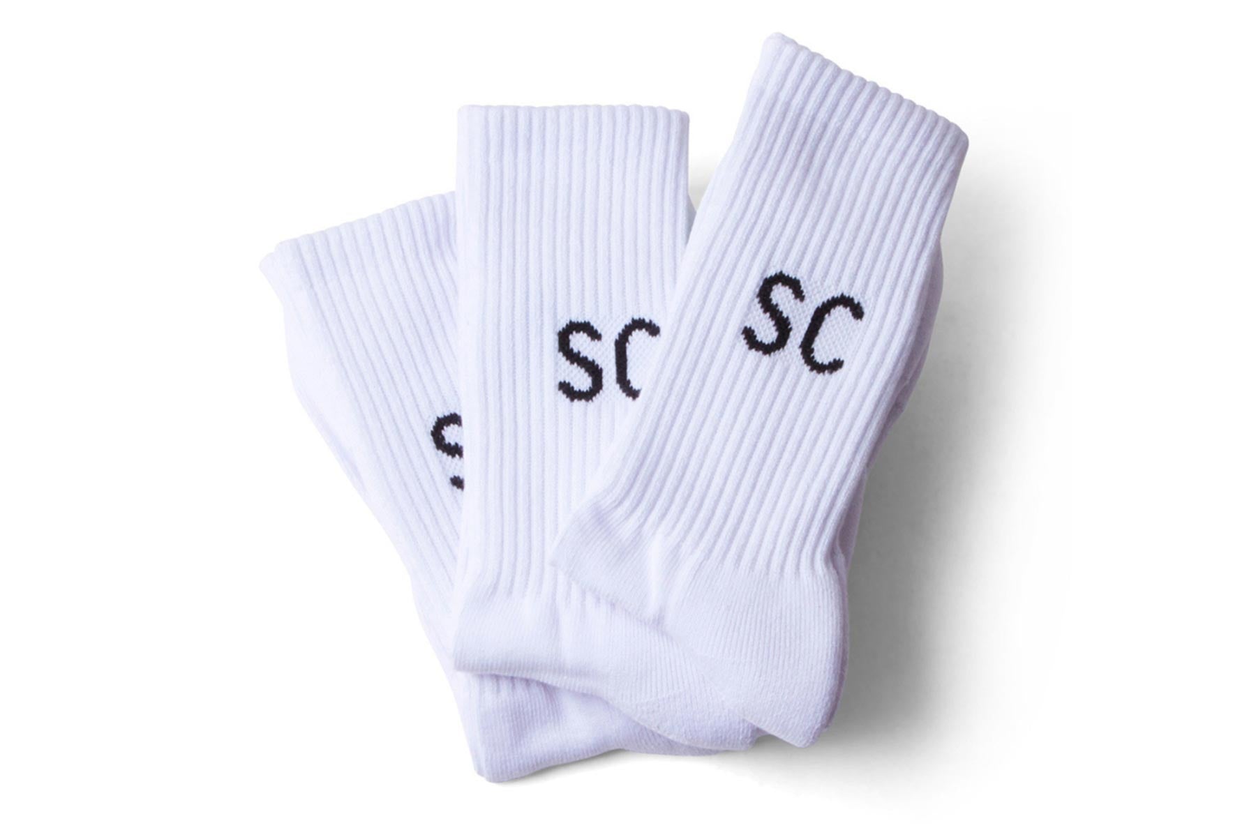 SC Fam Crew Socks (3 Pack) - White / Black