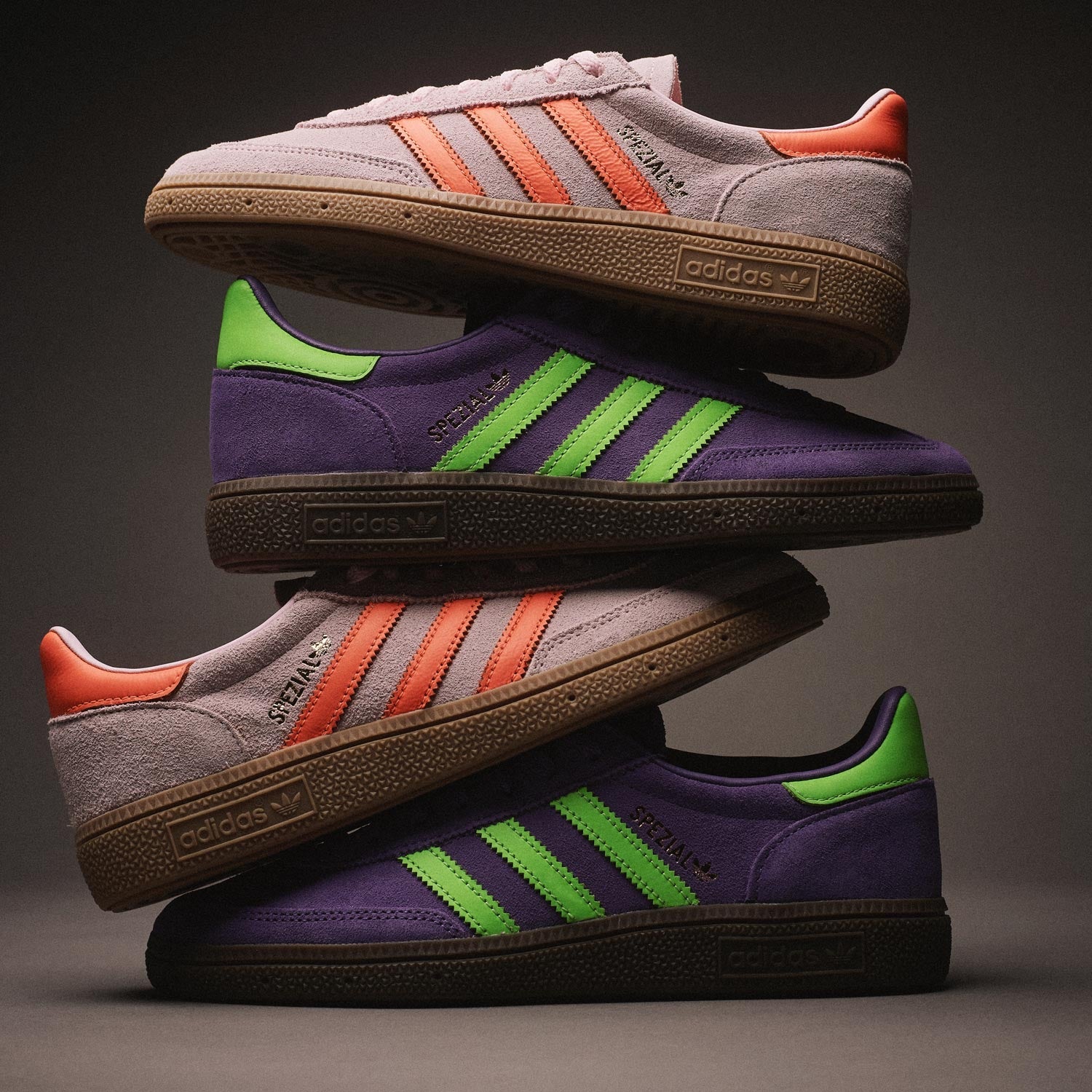 Adidas Handball Spezial Active Purple/Solar Green + Clear Pink/Solar Orange