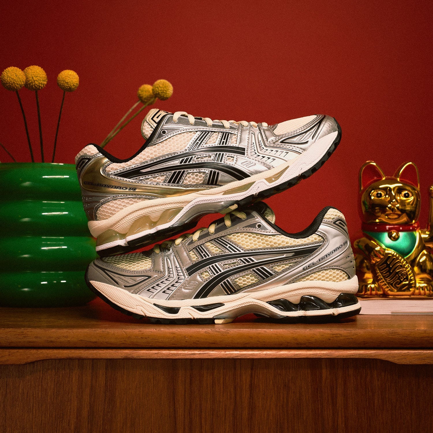 Asics Gel Kayano 14 Birch/Pure Silver + Oyster White/Steeple Grey