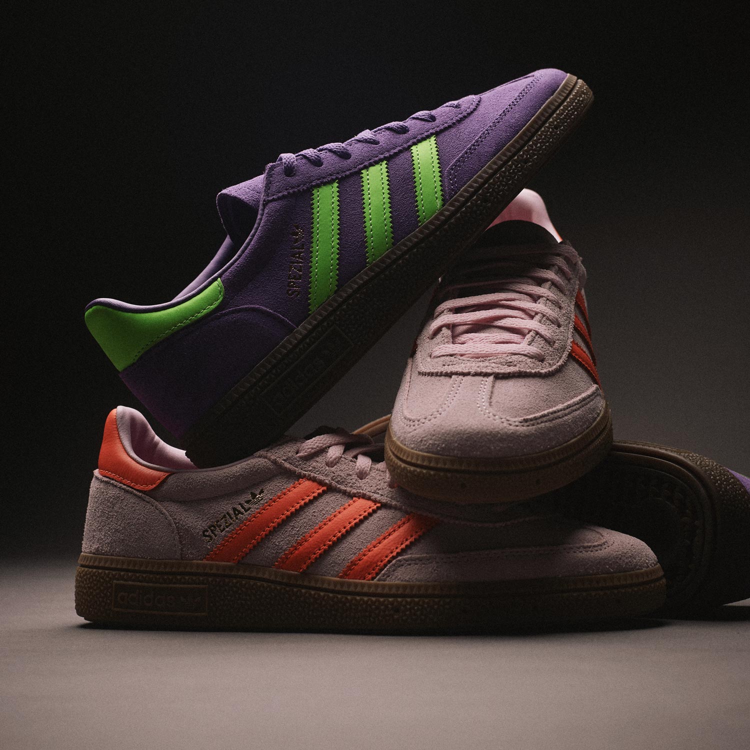 Adidas Handball Spezial Active Purple/Solar Green + Clear Pink/Solar Orange