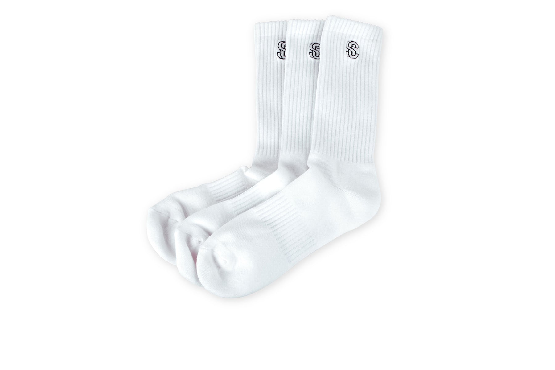 SC Logo Socks - White/Black (3 pack)