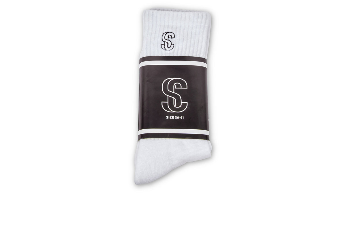 SC Logo Socks (3 pack) | White/Black → Shoe Chapter